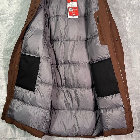 NWT New Moosejaw Brown FullZip Duck Down Filled Parka Adjustable Hood Size XLT - Picture 11 of 15
